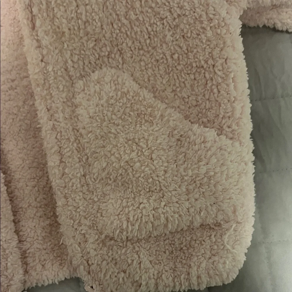 Angel dear Cozy Plush Hooded Baby Jacket - Light Pink (0-6 months) - Picture 3 of 4